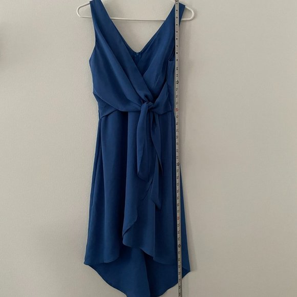 Lulus Baldwin Blue High-Low Wrap Midi Dress - Picture 6 of 7